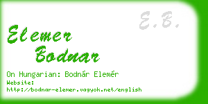 elemer bodnar business card