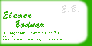 elemer bodnar business card
